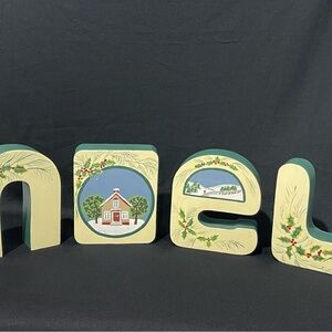 Vintage Signs NOEL Hand Painted Wooden letters Hard to Find